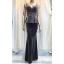 Charming Burgundy Suede Evening Dresses  2020 Trumpet / Mermaid V-Neck Sleeveless Backless Floor-Length / Long Formal Dresses