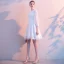Elegante Ivory / Creme Heimkehr Quaste Abiballkleider 2020 A Linie Rundhalsausschnitt 3/4 Ärmel Schleife Kurze Festliche Kleider