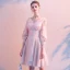 Chic / Beautiful Blushing Pink Homecoming Graduation Dresses 2020 A-Line / Princess V-Neck Tassel 3/4 Sleeve Short Formal Dresses