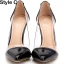 Transparent Red Evening Party Pumps 2020 10 cm Stiletto Heels Pointed Toe Pumps