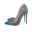 Glitzernden Grün Abend Pumps 2020 Glanz Pailletten 12 cm Stilettos Spitzschuh Pumps