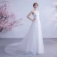 Abordable Blanche Robe De Mariée 2020 Princesse V-Cou Faux Diamant En Dentelle Fleur Appliques Sans Manches Dos Nu Tribunal Train