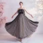 Chic / Beautiful Black Homecoming Spotted Graduation Dresses 2020 A-Line / Princess Strapless Sleeveless Backless Floor-Length / Long Formal Dresses