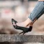 Chic / Belle Noire Vêtement de rue Daim Escarpins 2020 Brodé 7 cm Talons Aiguilles À Bout Pointu Escarpins
