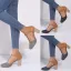 Roman Black Street Wear Womens Sandals 2020 T-Strap 8 cm Thick Heels Round Toe Sandals