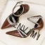 Charmant Beige Cocktail Pailletten Sandalen Damen 2020 Knöchelriemen 10 cm Stilettos Spitzschuh Sandaletten