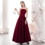 Elegant Burgundy Evening Dresses  2020 A-Line / Princess Strapless Sleeveless Backless Floor-Length / Long Formal Dresses