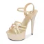 Chic / Beautiful Black Rave Club Womens Sandals 2020 Ankle Strap 15 cm Stiletto Heels Open / Peep Toe Sandals