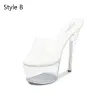 Transparent White Rave Club Womens Sandals 2020 17 cm Stiletto Heels Open / Peep Toe Sandals