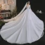 Luxe Ivoire Perlage Perle En Dentelle Fleur Robe De Mariée 2021 Robe Boule De l'épaule Manches Courtes Dos Nu Royal Train Mariage