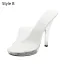 Transparent Blanche Désinvolte Sandales Femme 2020 12 cm Talons Aiguilles Peep Toes / Bout Ouvert Sandales