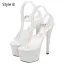 Sexy Transparent Blanche Club de carnaval Sandales Femme 2020 Bride Cheville 17 cm Talons Aiguilles Peep Toes / Bout Ouvert Sandales