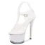 Sexy Bleu Ciel Club de carnaval Sandales Femme 2020 Bride Cheville 17 cm Talons Aiguilles Peep Toes / Bout Ouvert Sandales