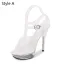 Sexy Blanche Club de carnaval Cristal Sandales Femme 2020 Bride Cheville 13 cm Talons Aiguilles Peep Toes / Bout Ouvert Sandales