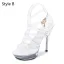 Sexy Blanche Voyage de noces Cristal Sandales Femme 2020 X-Strap Bride Cheville 13 cm Talons Aiguilles Peep Toes / Bout Ouvert Sandales
