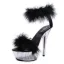 Sexy Weiß Kreuzfahrtschiff Feder Sandalen Damen 2020 Knöchelriemen 15 cm Stilettos Peeptoes Sandaletten