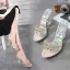 Charming Silver Street Wear Crystal Womens Sandals 2020 9 cm Stiletto Heels Open / Peep Toe Sandals