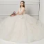 Elegant Champagne Wedding Dresses 2018 Ball Gown Beading Lace Flower V-Neck Backless Sleeveless Floor-Length / Long Wedding