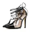 Sexy Black Street Wear Pumps 2020 Patent Leather X-Strap 11 cm Stiletto Heels Pointed Toe Pumps