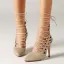 Roman Street Wear Black Pierced Womens Sandals 2020 Suede X-Strap 11 cm Stiletto Heels Pointed Toe Sandals