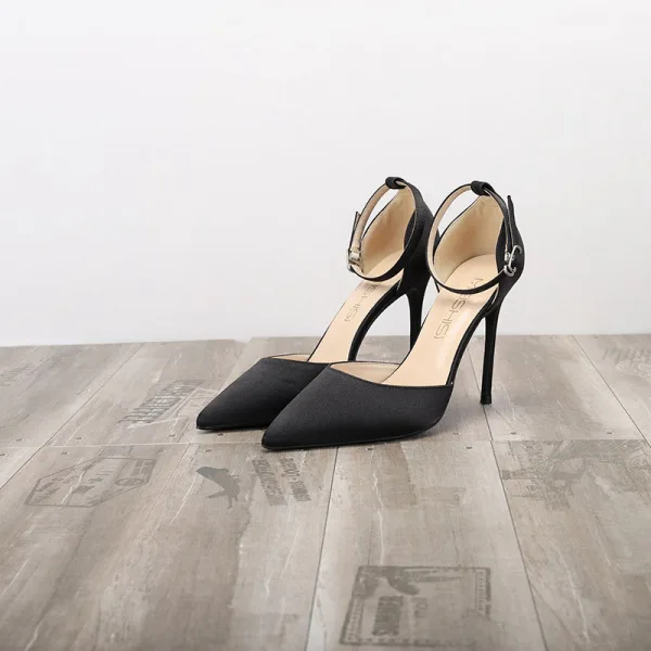 Schlicht Nude Datierung Sandalen Damen 2020 Knöchelriemen 10 cm Stilettos Spitzschuh Sandaletten