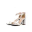 Enkla Nude Casual Sandaler Dam 2020 Ankelband 8 cm Tjocka Klackar Peep Toe Sandaler
