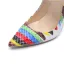 Mode Multifarben Strassenmode Gestreift Gekritzel Pumps 2020 12 cm Stilettos Spitzschuh Pumps