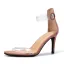 Enkla Röd Gatukläder Sandaler Dam 2020 Läder Ankelband 8 cm Stilettklackar Peep Toe Sandaler
