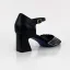 Chic / Beautiful Black Street Wear Womens Sandals 2020 Leather Rhinestone Ankle Strap 8 cm Thick Heels Square Toe Sandals