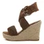 Roman Brown Street Wear Braid Womens Sandals 2020 Ankle Strap 10 cm Wedges Open / Peep Toe Sandals
