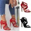 Modest / Simple Red Street Wear Womens Shoes 2020 X-Strap 11 cm Stiletto Heels Open / Peep Toe Sandals