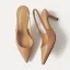 Simple Noire Bureau OL Slingbacks Sandales Femme 2020 10 cm Talons Aiguilles À Bout Pointu Sandales