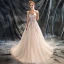 Romantic Beach Wedding Dresses 2017 A-Line / Princess Sleeveless Spaghetti Straps Appliques Lace Flower Beading Backless Champagne Ruffle Tulle Chapel Train