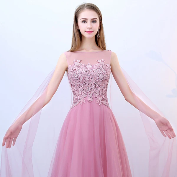 Schöne Rosa Ballkleider 2018 A Linie Eckiger Ausschnitt Ärmellos Pailletten Perlenstickerei Watteau-falte Rüschen Rückenfreies Festliche Kleider