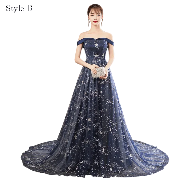 Elegante Marineblau Ballkleider 2018 A Linie Glanz Karikatur Bandeau Rückenfreies Ärmellos Hof-Schleppe Festliche Kleider