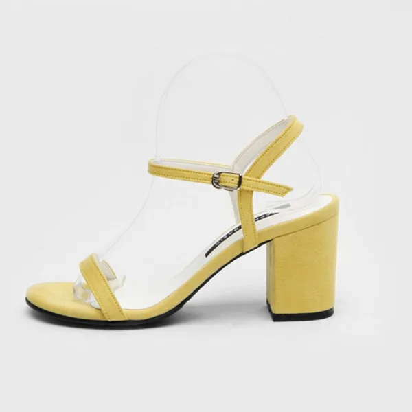 Schlicht Grün Büro OL Wildleder Sandalen Damen 2020 8 cm Thick Heels Peeptoes Sandaletten