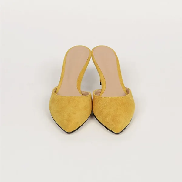 Chic / Beautiful Grey Casual Suede Womens Sandals 2020 6 cm Stiletto Heels Pointed Toe Sandals