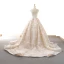 Chic / Belle Ivoire Robe De Mariée 2018 Robe Boule Appliques Ceinture V-Cou Dos Nu Sans Manches Chapel Train Mariage