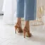 Simple Orange Désinvolte Été Slingbacks Sandales Femme 2020 Daim 10 cm Talons Aiguilles À Bout Pointu Sandales