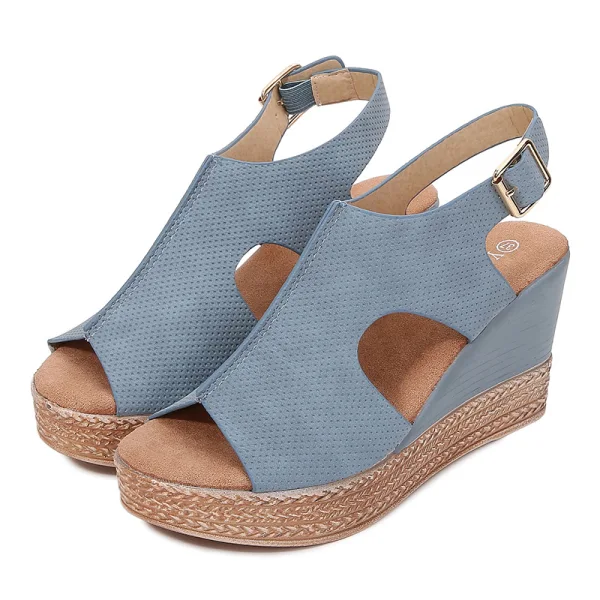 Proste / Simple Brązowy Lato Plaża Sandały Damskie 2020 8 cm Na Koturnie Peep Toe Sandały