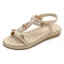 Bohemia Beige Summer Beach Rhinestone Slipper & Flip flops 2020 Open / Peep Toe Flat Womens Shoes