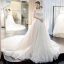 Schöne Champagner Brautkleider 2018 Ballkleid Perlenstickerei Pailletten Mit Spitze Off Shoulder Rückenfreies Ärmellos Königliche Schleppe Hochzeit