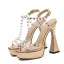 Sexy Gold Evening Party Rhinestone Womens Sandals 2020 13 cm Thick Heels Open / Peep Toe Sandals