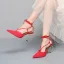 Chic / Beautiful Red Street Wear Womens Sandals 2020 Amazing / Unique Stiletto Heels 10 cm Ankle Strap Pointed Toe Sandals