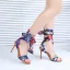 Chic / Beautiful Multi-Colors Street Wear Floral Womens Sandals 2020 Leather Ankle Strap 10 cm Stiletto Heels Open / Peep Toe Sandals