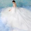Chic / Belle Blanche Robe De Mariée 2018 Robe Boule En Dentelle Appliques Perlage Paillettes V-Cou Dos Nu 3/4 Manches Cathedral Train Mariage