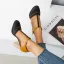 Schlicht Schwarz Strassenmode Sandalen Damen 2020 T-Riemen 8 cm Thick Heels Runde Zeh Sandaletten