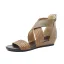 Bohemliv Sommar Röd Stranden Fläta Sandaler Dam 2020 4 cm Låg Klack Peep Toe Sandaler