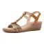 Vintage / Originale Bohême Été Rouge Plage Sandales Femme 2020 T-Strap 4 cm Compensées Talon Bas Peep Toes / Bout Ouvert Sandales