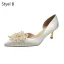 Elegant Ivory Satin Pearl Wedding Shoes 2020 Leather 5 cm Stiletto Heels Pointed Toe Wedding Pumps